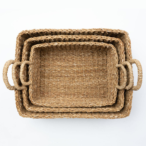 3 Piece Hillbrook Seagrass Utility Basket Set Temple & ster