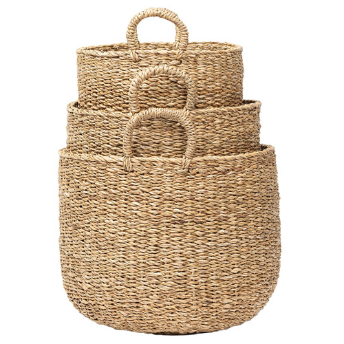 3 Piece Como Elliptical Seagrass Basket Set