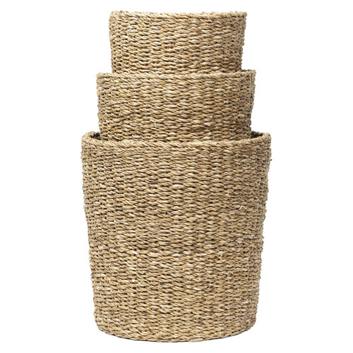 3 Piece Marco Round Seagrass Basket Set