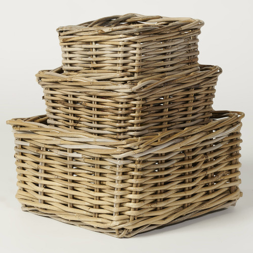 3 Piece Lexington Kubu Rattan Basket Set | Temple & Webster