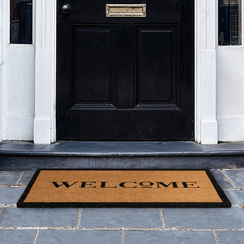 Black Sloane Welcome Coir Rug