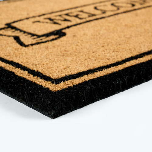Welcome Vintage-Style Coir Rug