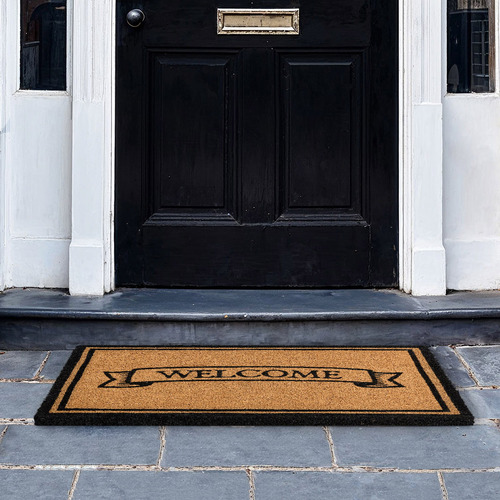 Welcome Vintage-Style Coir Rug