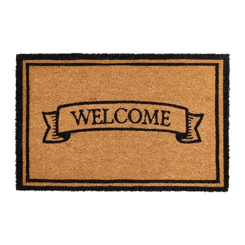 Welcome Vintage-Style Coir Rug