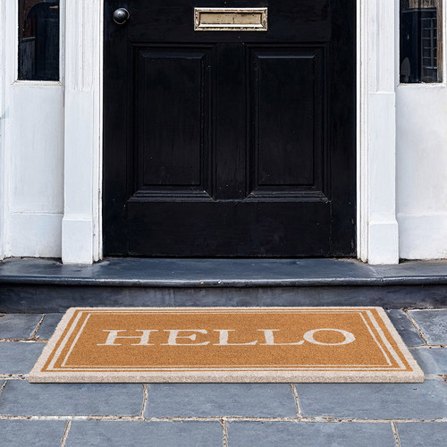 Ivory Oxford Hello Coir Rug