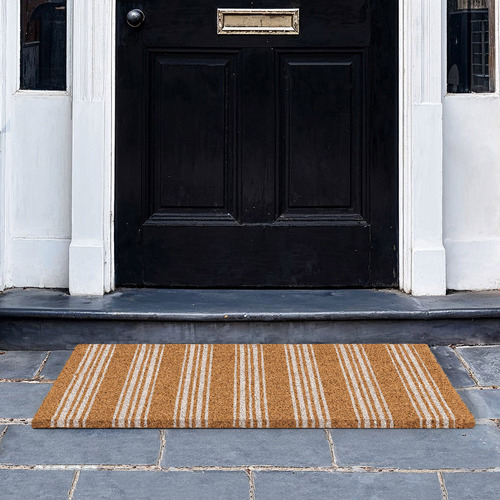Ivory Ticking Vertical Coir Rug