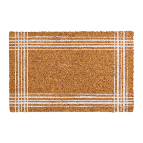 Ivory Ticking Criss-Cross Coir Rug