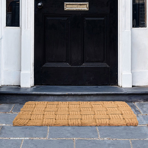 Natural Maine Hand-Knotted Coir Rug