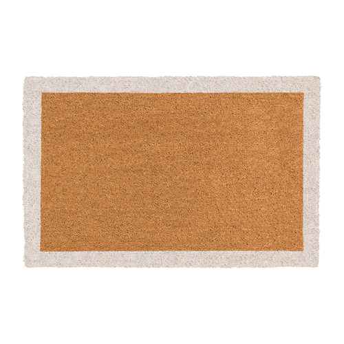 Ivory Ticking Criss-Cross Coir Rug