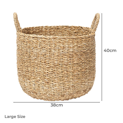 3 Piece Como Elliptical Seagrass Basket Set