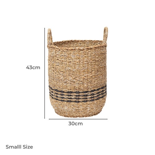 3 Piece Nantucket Banded Seagrass Basket Set