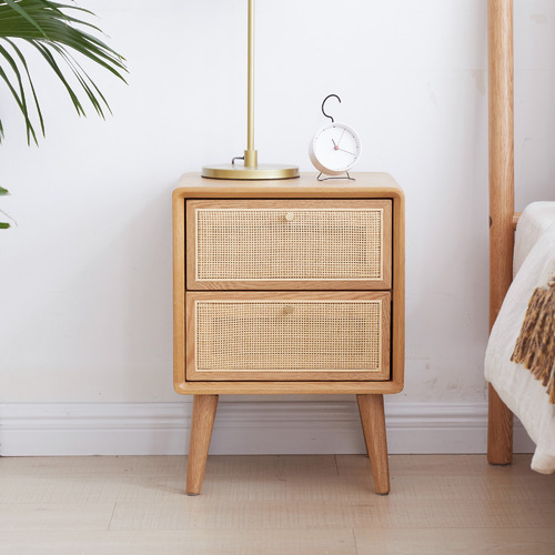 Modern Collective Enzo American Oak Wood Bedside Table | Temple & Webster