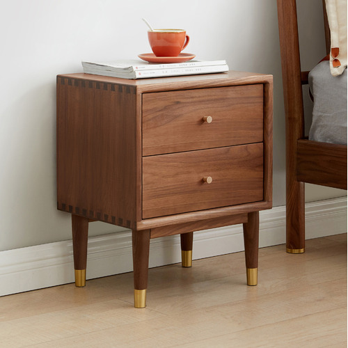 Martine Walnut Wood Bedside Table