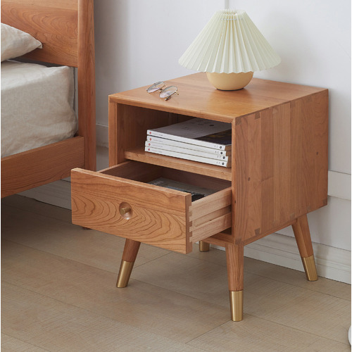 Modern Collective Clayton Cherry Wood Bedside Table Temple & ster