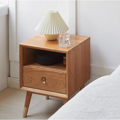 Modern Collective Clayton Cherry Wood Bedside Table | Temple & Webster