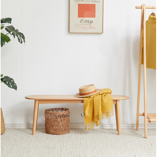 Zaynah Oak Wood Ottoman Bench