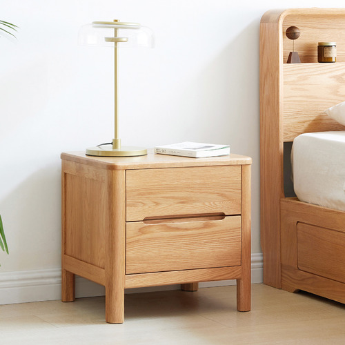 Portillo Oak Wood Bedside Table
