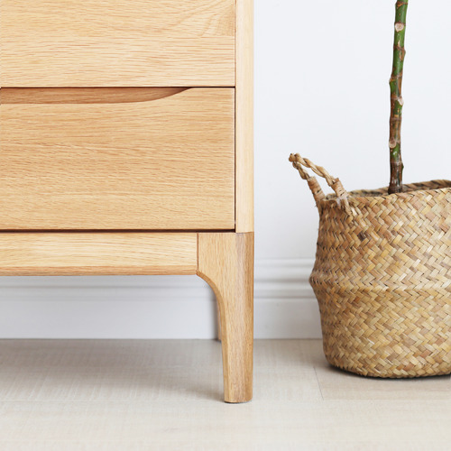 American oak store side table