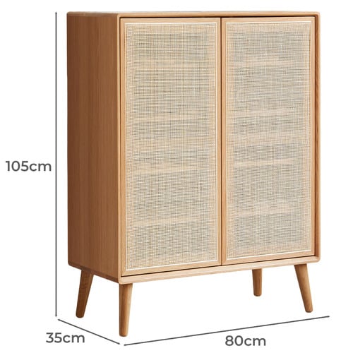 Alie 5 Layer Oak Wood Shoe Cabinet