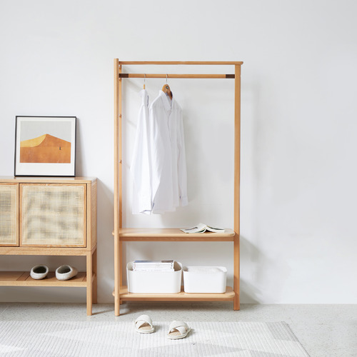 Modern Collective Astell 2 Shelf European Beech Wood Clothing Rack ...