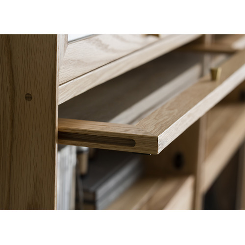 Baros 3 Shelf Oak Wood Display Cabinet