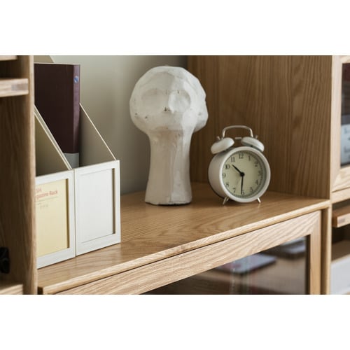 Baros 3 Shelf Oak Wood Display Cabinet