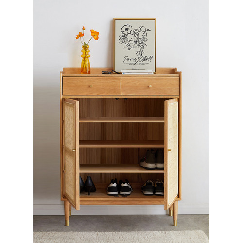 Baros 2 Door Shoe Cabinet with Drawers