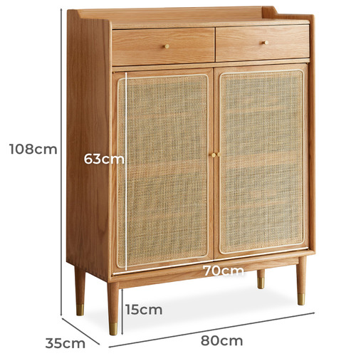 Baros 2 Door Shoe Cabinet with Drawers