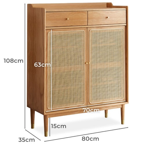 Baros 2 Door Shoe Cabinet with Drawers