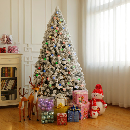 Vitim Snow Flocked Pre-Lit Christmas Tree