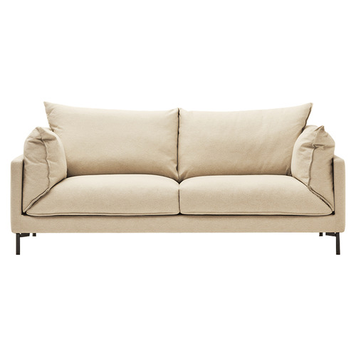 Maxim 3 Seater Linen-Blend Sofa | Temple & Webster