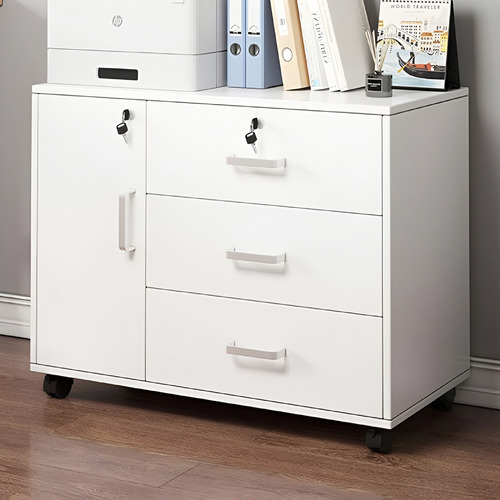 White Alix 3 Drawer Filing Cabinet