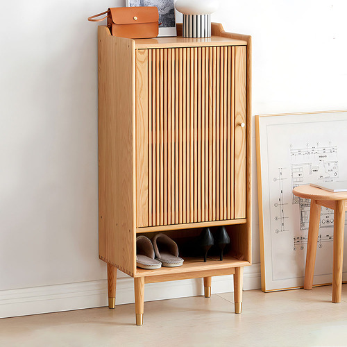 Gretchen Oak Wood Shoe Cabinet