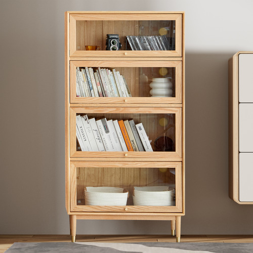 Beatrice 4 Tier American Oak Wood Bookcase