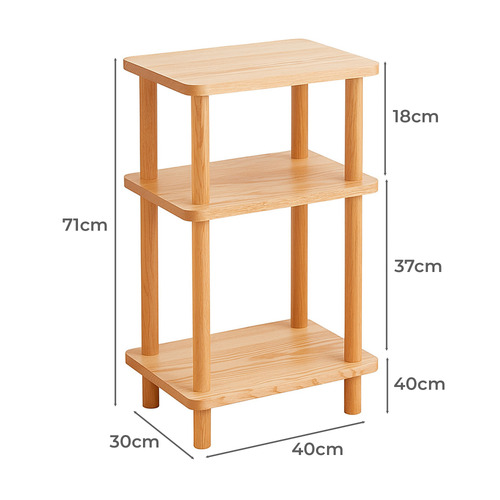 Anderson 2 Shelf Oak Wood Side Table