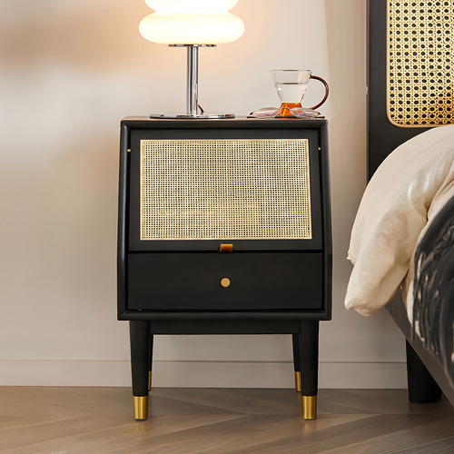 Jacque Oak Wood Bedside Table