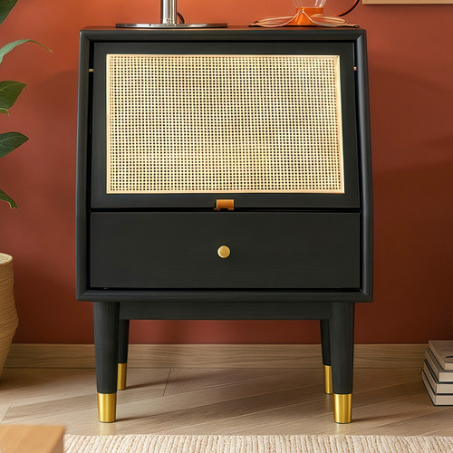 Jacque Oak Wood Bedside Table