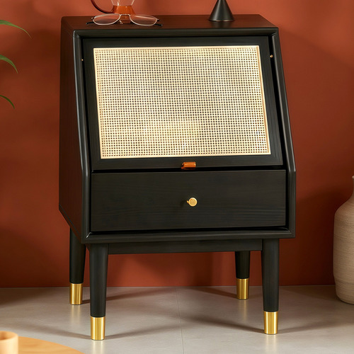 Jacque Oak Wood Bedside Table