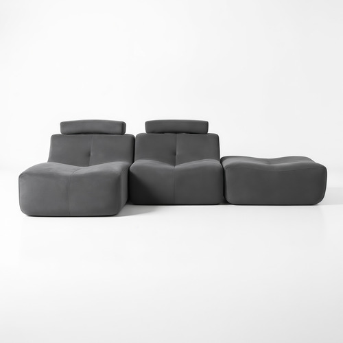 Ava 4 Seater Teddy Fleece Modular Sofa with Chaise