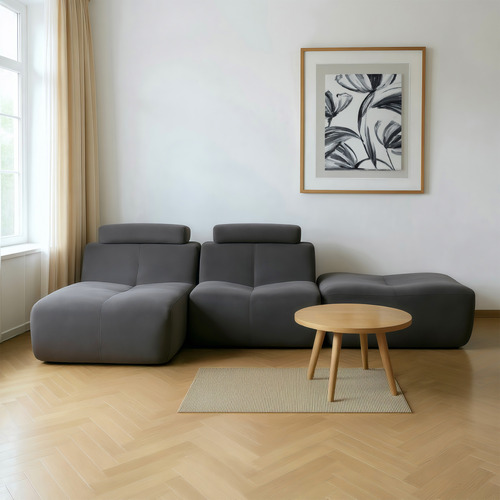 Ava 4 Seater Teddy Fleece Modular Sofa with Chaise