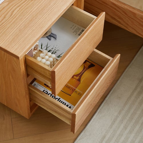 Dannie American Oak Wood Bedside Table