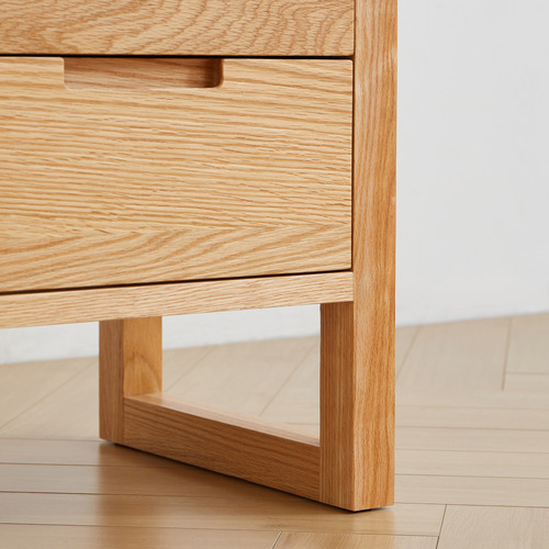 Ivy 2 Drawer American Oak Wood Bedside Table