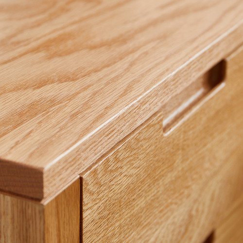 Ivy 2 Drawer American Oak Wood Bedside Table
