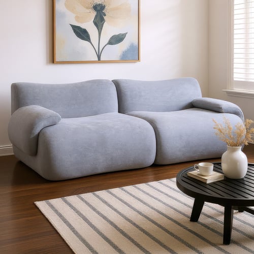Luna 3 Seater Teddy Fleece Modular Sofa