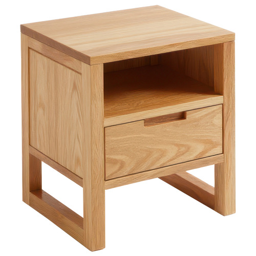 Ivy 1 Drawer American Oak Wood Bedside Table