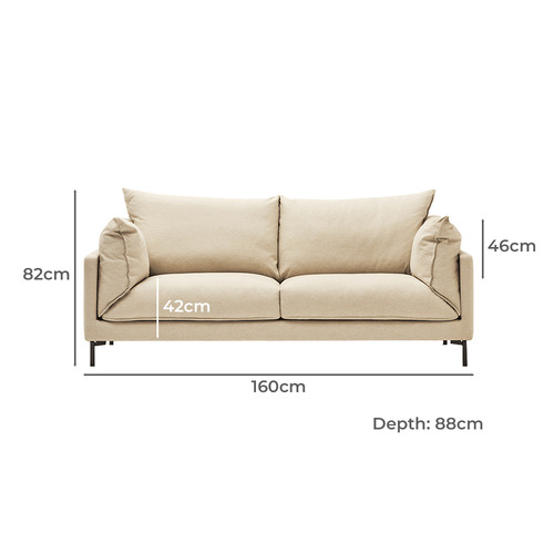 Maxim 2 Seater Linen-Blend Sofa
