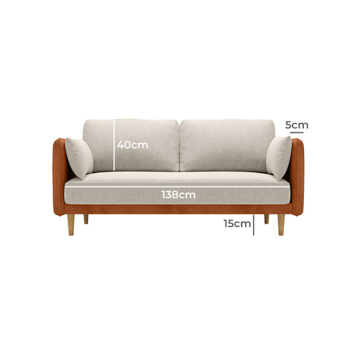 Kremer 2 Seater Linen-Blend Sofa