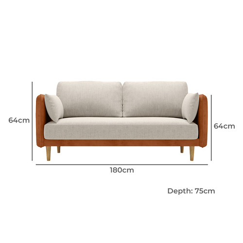 Kremer 3 Seater Linen-Blend Sofa