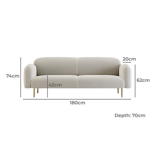 Leopold 3 Seater Velvet Sofa