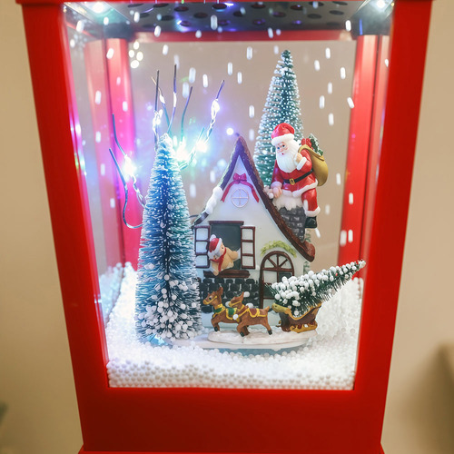 Dalton Santa on Chimney Christmas Lamp Post